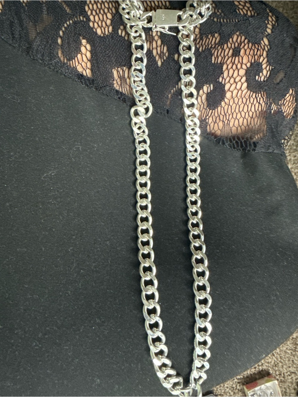 Sterling Silver Chunky Curb Chain Necklace - Silver .925